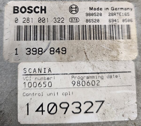 KOMPUTER STEROWNIK SILNIKA SCANIA 1398849
