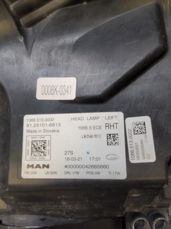 REFLEKTOR PRZEDNI LEWY DO MAN TGX 81.25101-6813